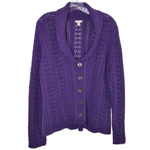 J. Jill Purple Cardigan Sweater